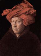Jan Van Eyck Portrait of a Man in a Turban possibly a self-portrait oil painting artist